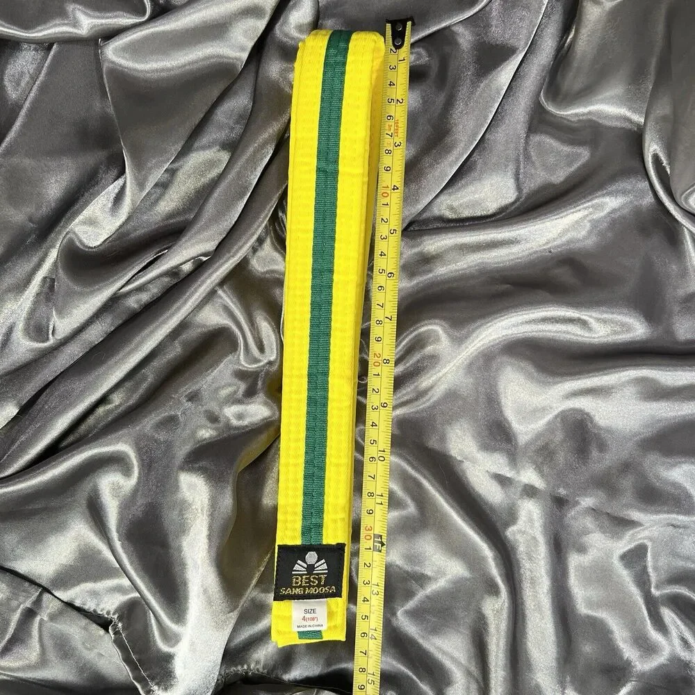 Best Sang Moosa Tae Kwon Do Martial Arts Belt Size 4 Yellow Green‎ Stripe Belt